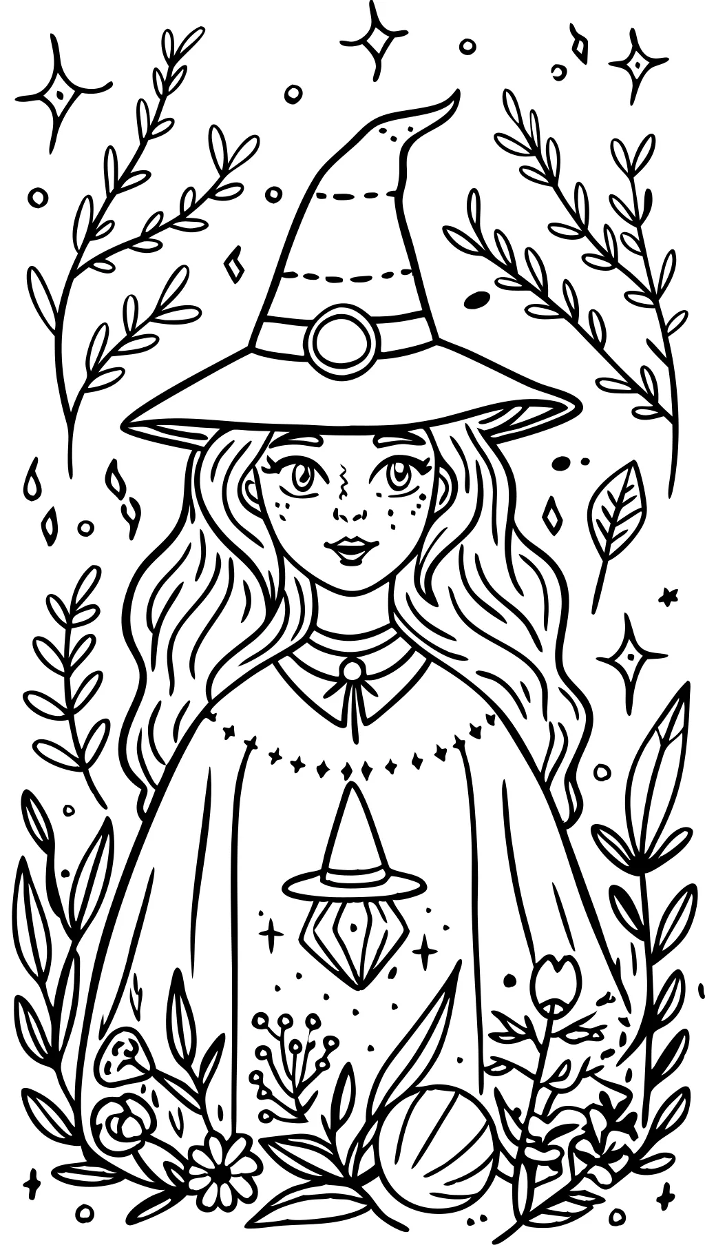 adult witch coloring pages